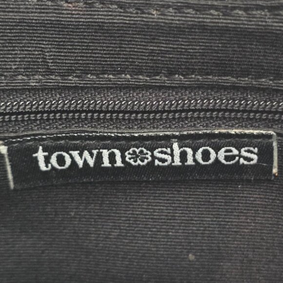 Town Shoes - Nautical Vintage White Leather & Navy Fabric Shoulder Bag​ - Picture 6 of 14